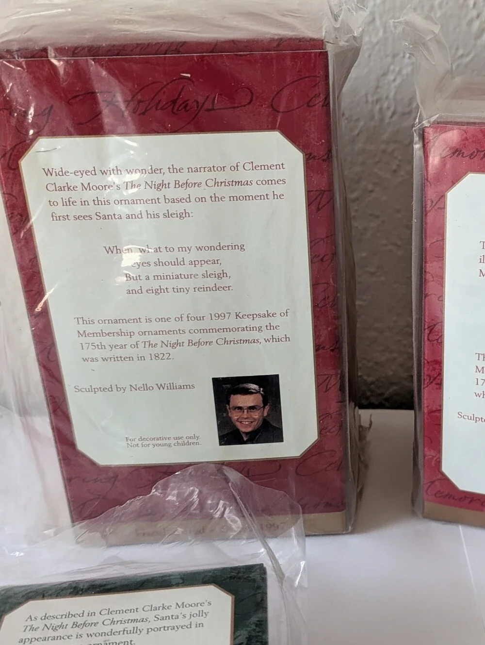 Hallmark Keepsake Collectors Club Ornament Set 4 The Night Before Christmas 1997